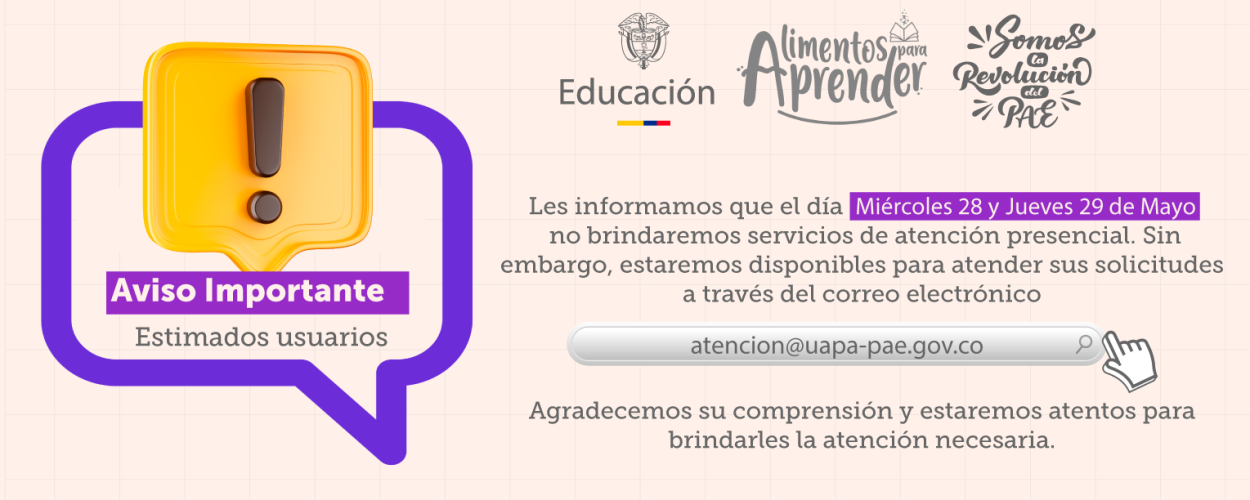 Atención al público 28 y 29 de Mayo