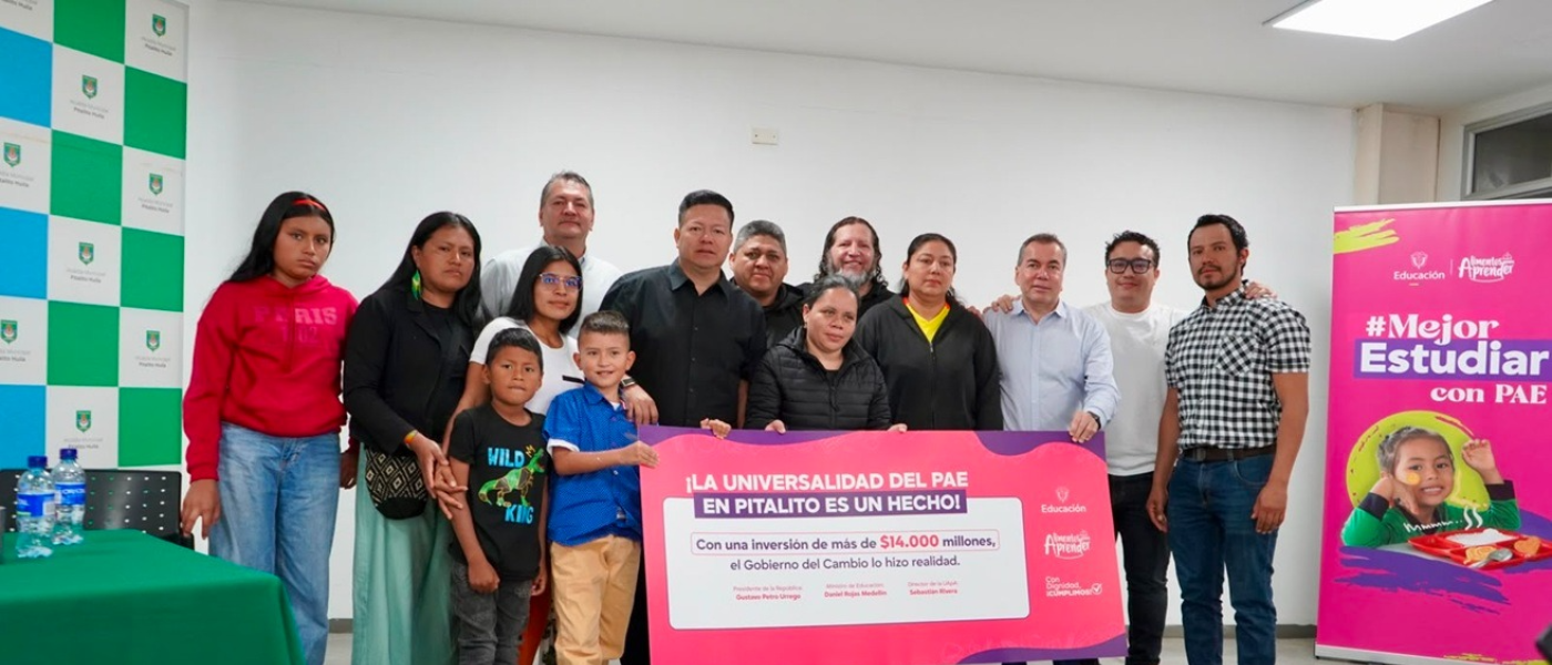 Pitalito alcanza la universalidad del PAE con un aumento histórico del 448 % en la inversión nacional
