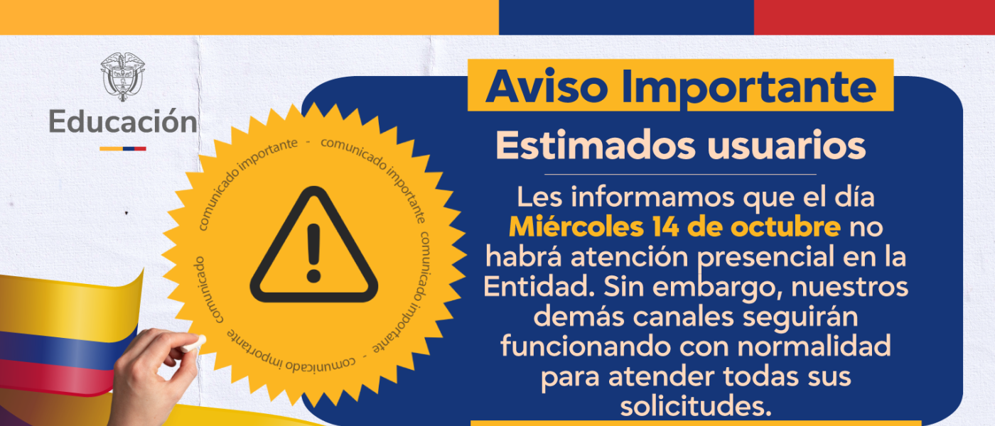 No habrá atención presencial el día miércoles 14 de octubre 2026